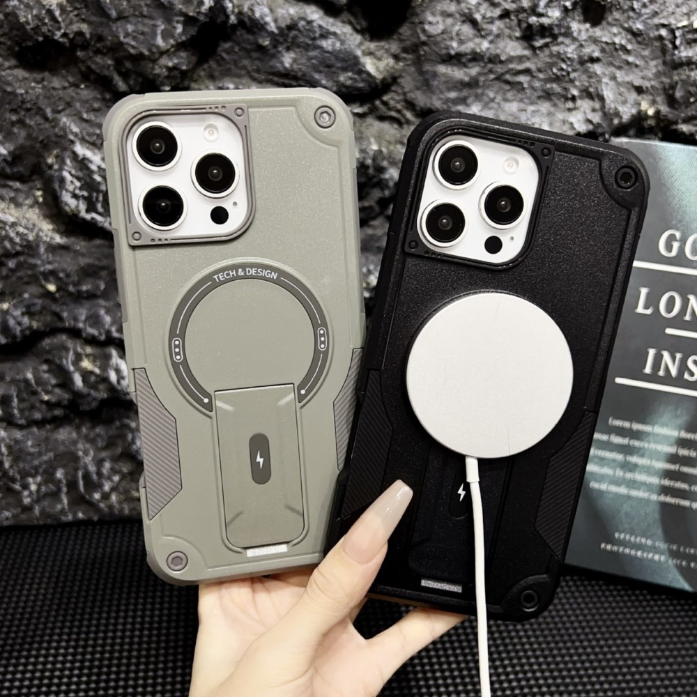 Kickstand Adjustable - Luxury Magnetic Built-in Stand Phone Case