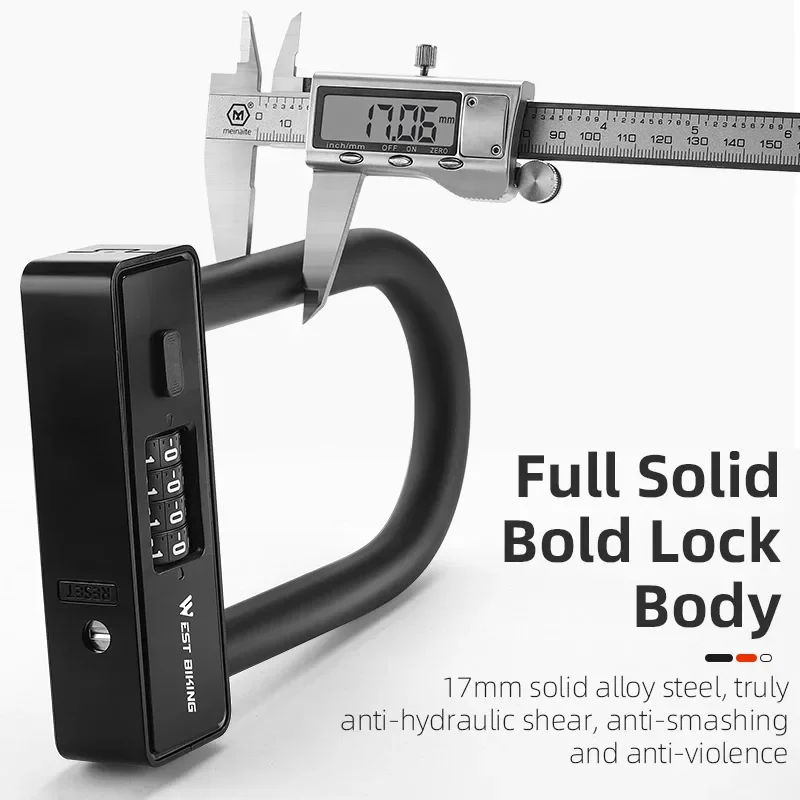 U Lock Heavy Duty - WEST BIKING Combination Bike U Lock