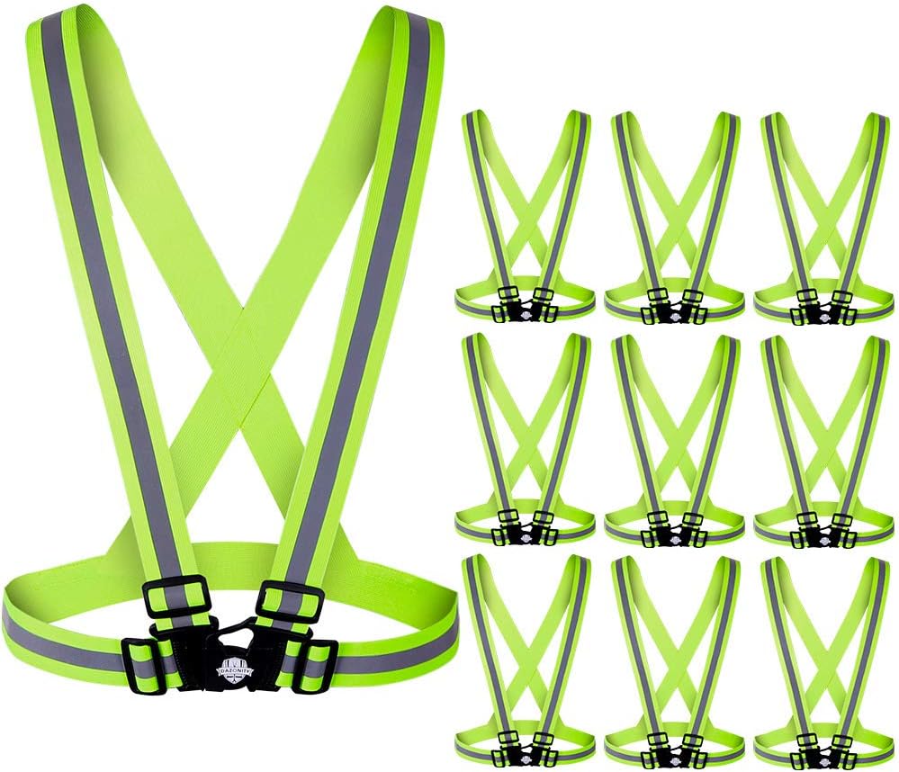 Reflective Vest Cycling - 10 Pack High Visibility Safety Vest,