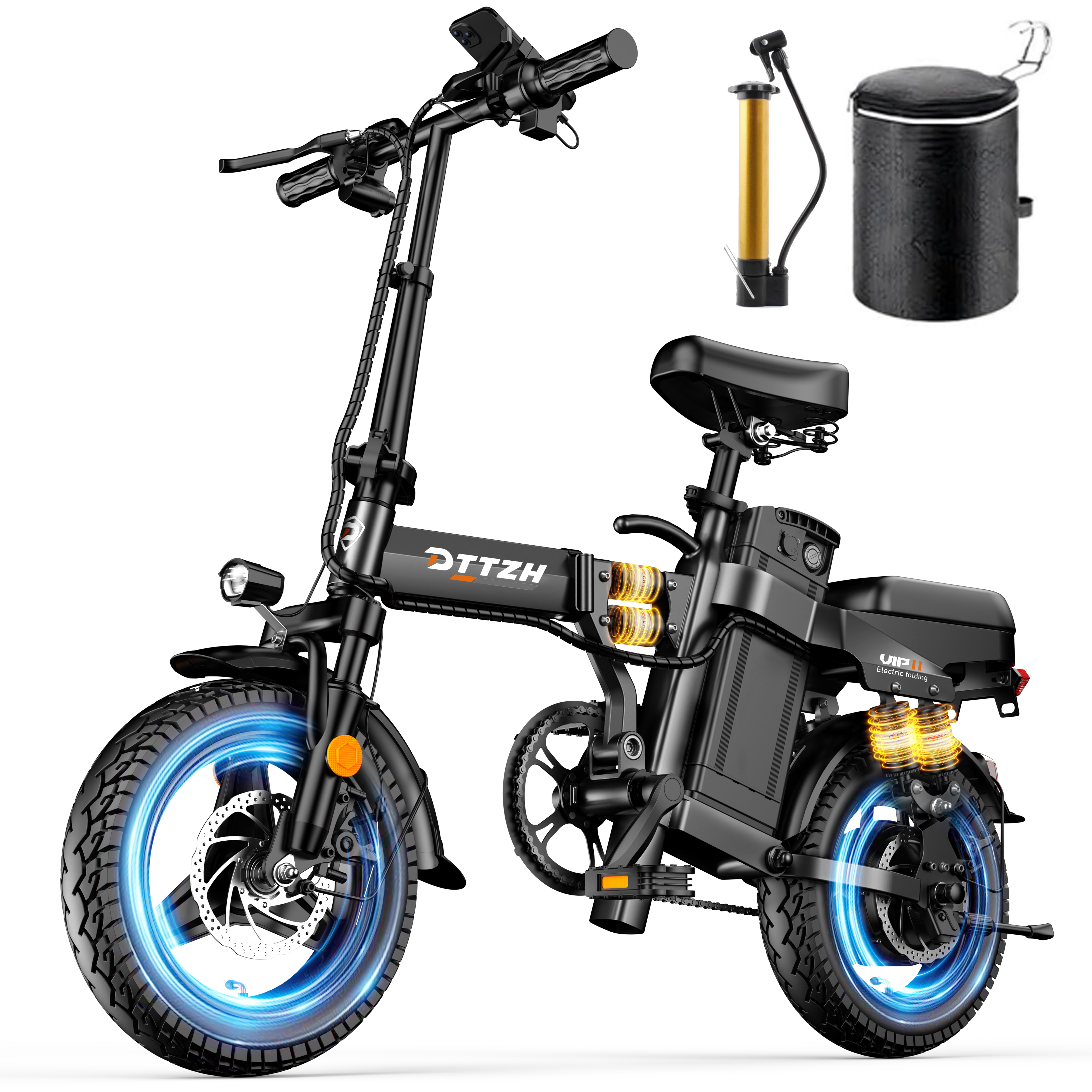 Commuting With Bike - DTTZH A12 Foldable Electric Bike, 1000W
