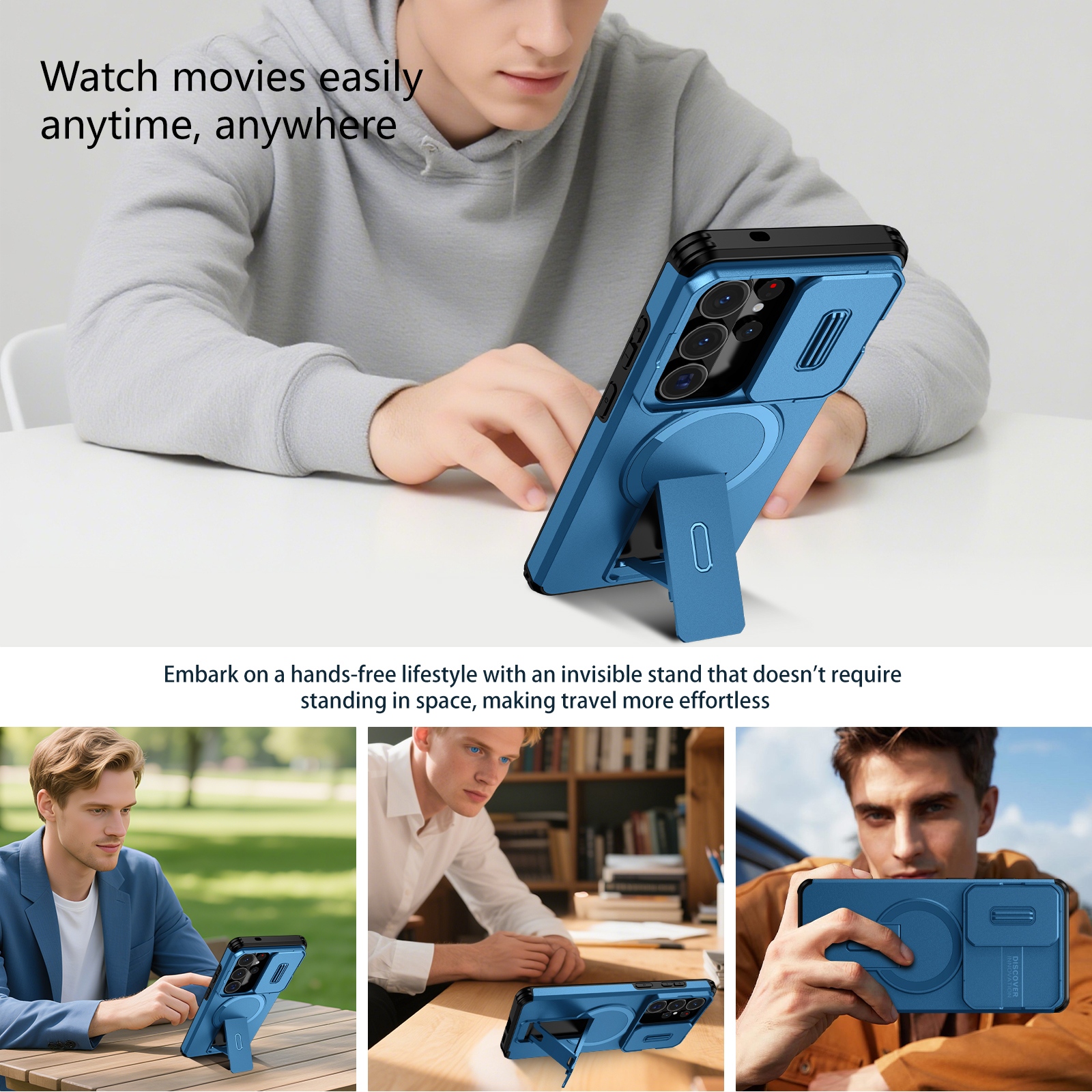 Lens Protect Camera Phone Case - Kickstand Adjustable 评论和价格