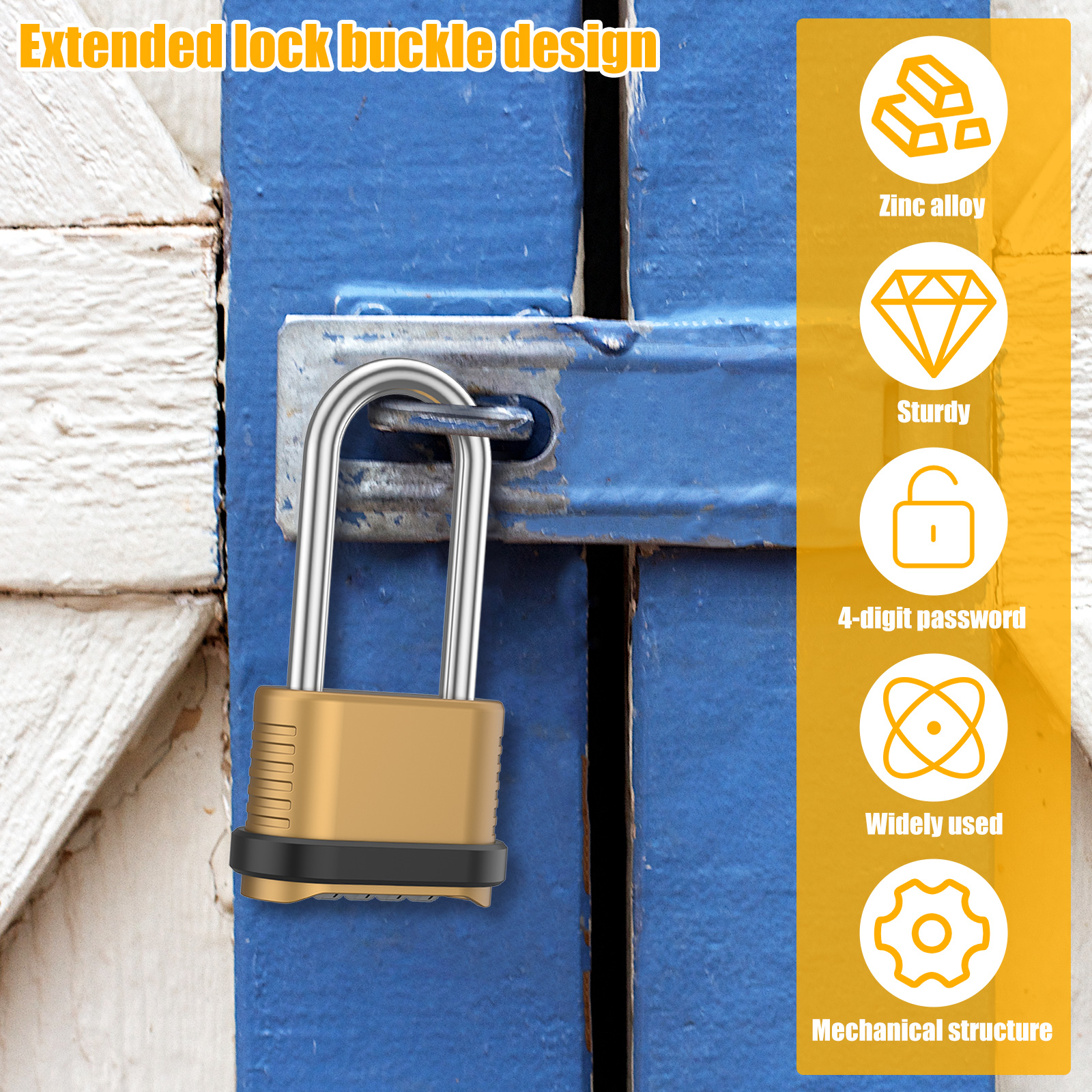 2/8Pcs Combination Lock 4-Digi - U Lock Heavy Duty 评论和价格