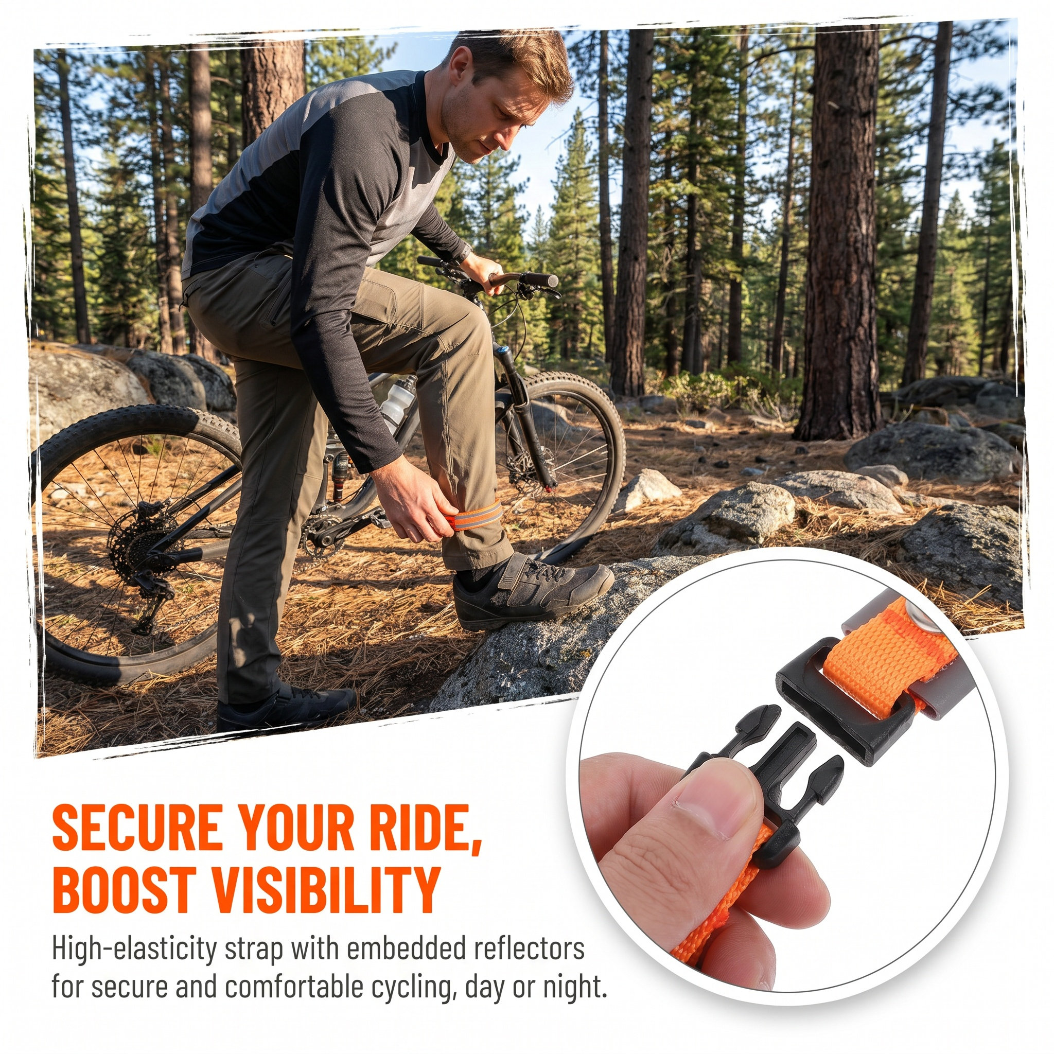 Reflective Cycling Leg Straps  - Cycling Commute Gear 评论和价格