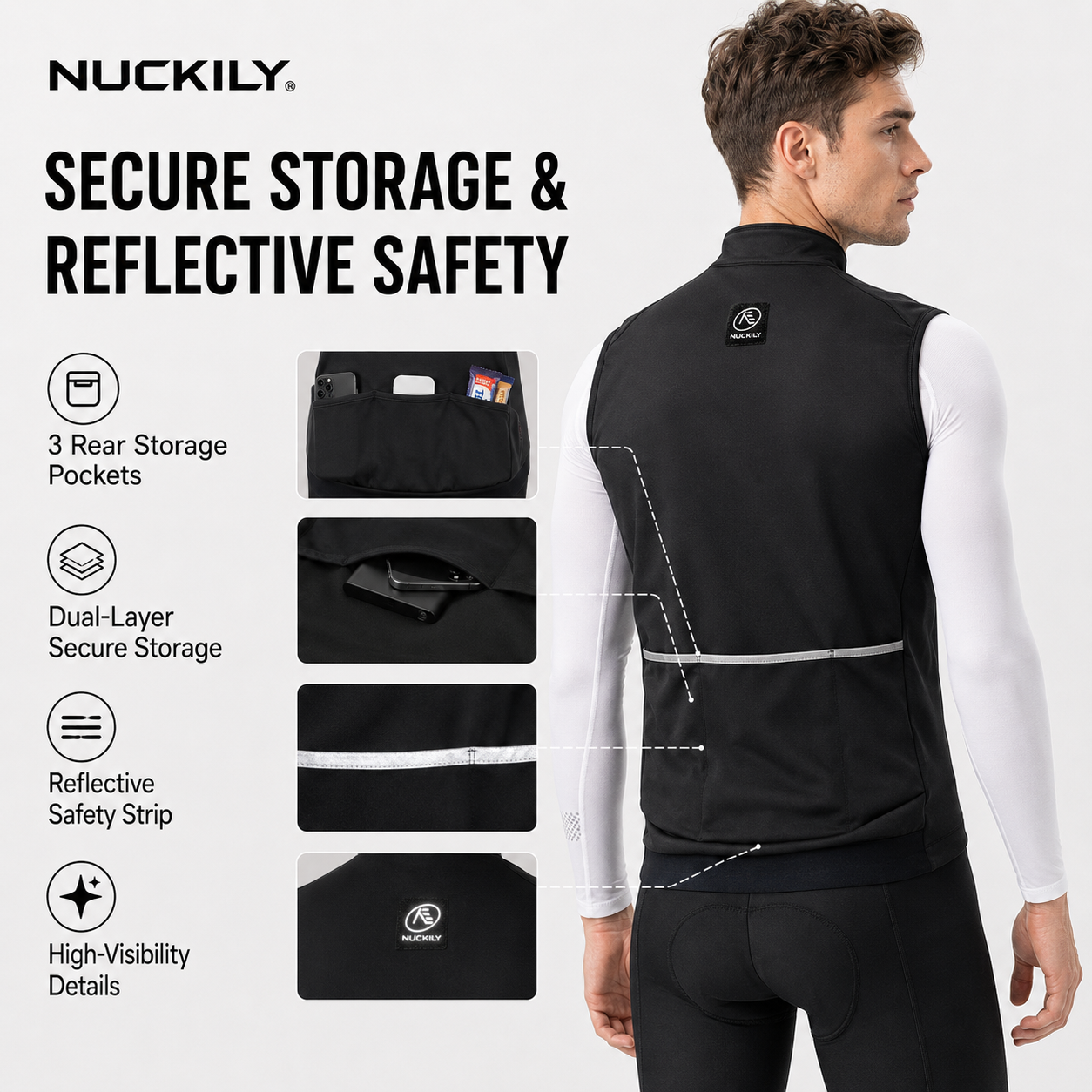 NUCKILY Men Cycling Vest Windp - Reflective Vest Cycling 评论和价格