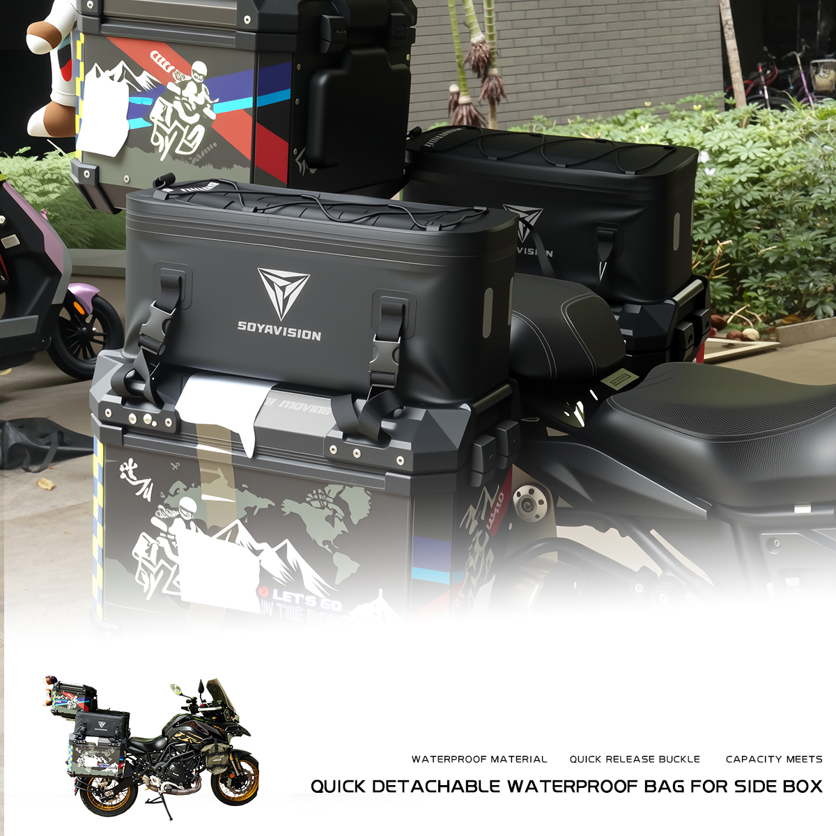Motorcycle Case Box Bag Waterp - Panniers Waterproof Rear 评论和价格