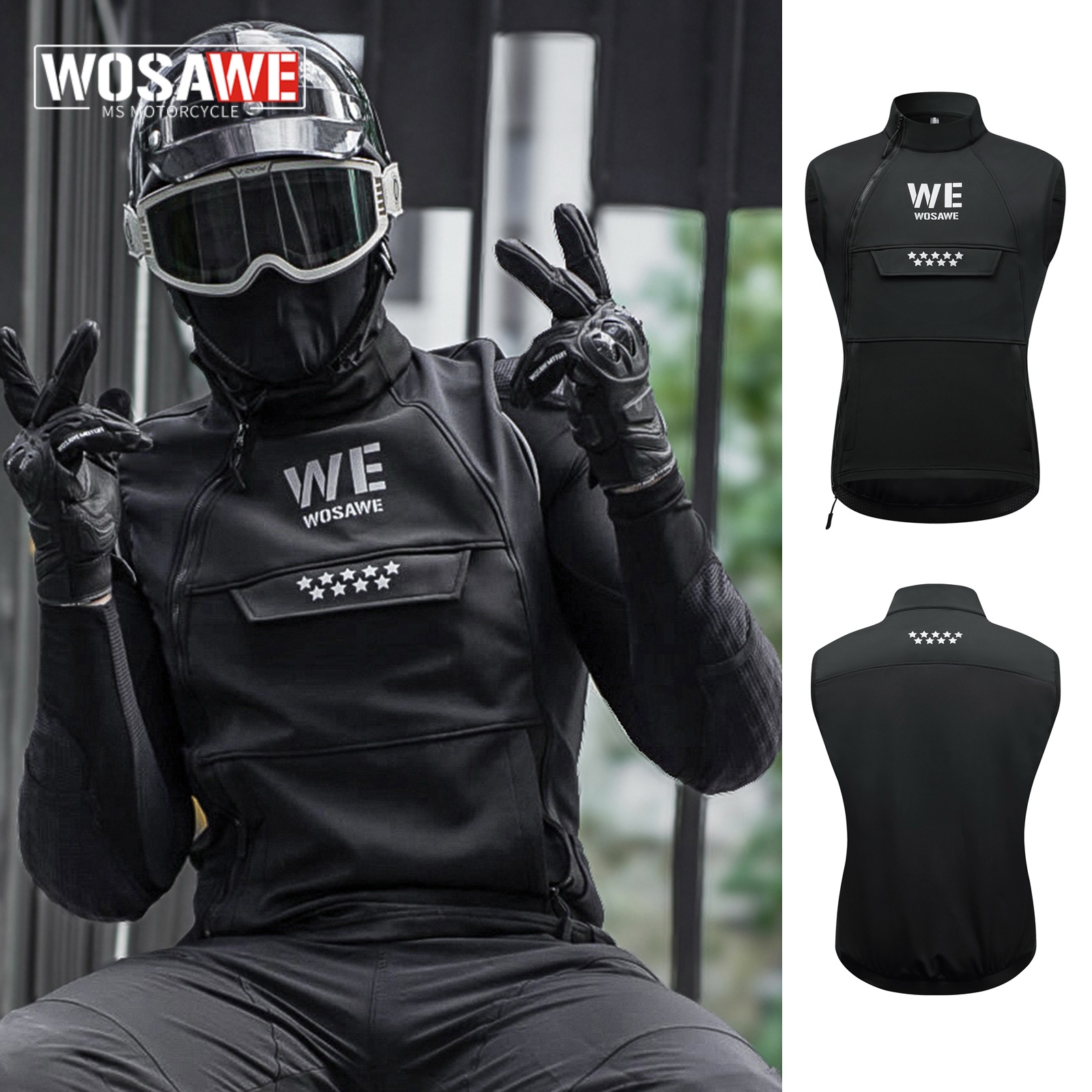 WOSAWE Winter Motorcycle Ridin - Reflective Vest Cycling 评论和价格