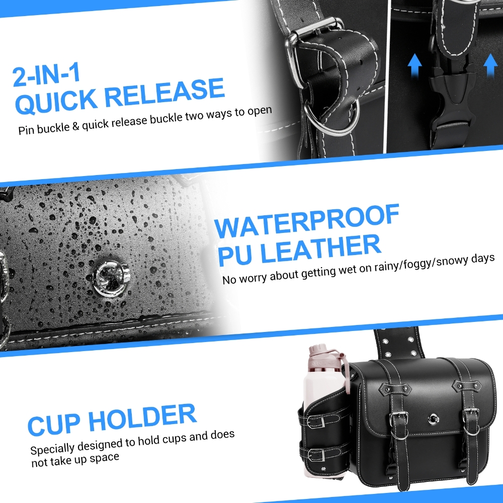 Motorcycle Saddlebags with Cup - Panniers Waterproof Rear 评论和价格