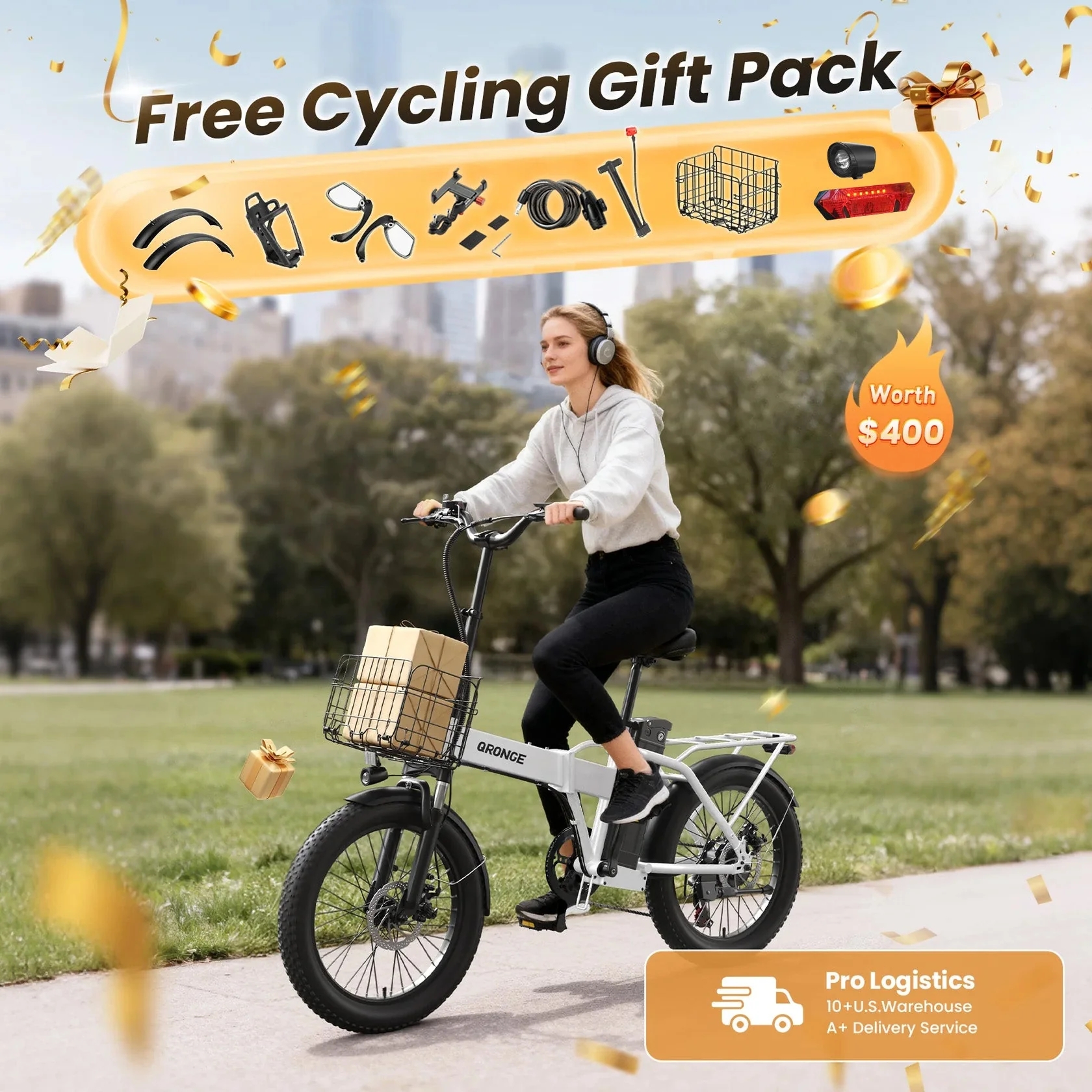 QRONGE Waterfall Folding Elect - Commuting With Bike 评论和价格